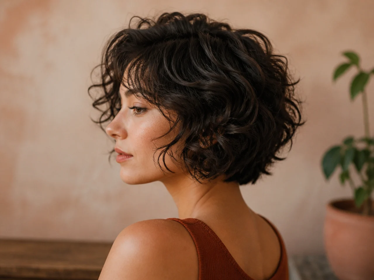 A short wavy shag ending at the jaw with visible crown volume