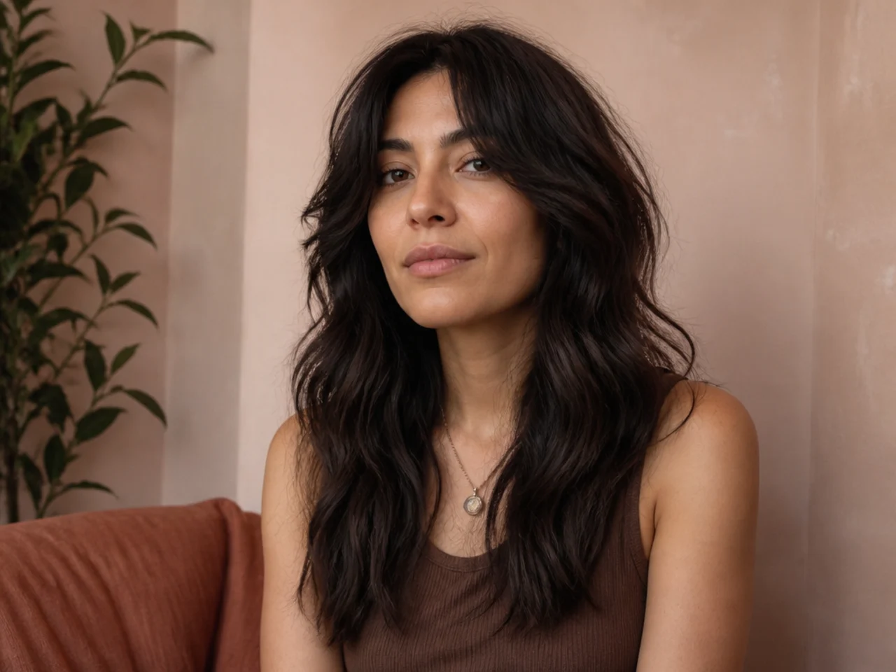 A grown out wavy shag at six months where the layers have closed into long layers