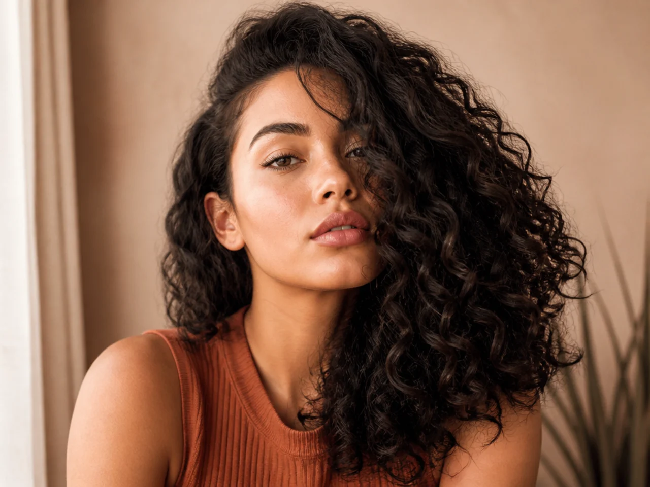 A deep side parting sending most of the length across one side of the face