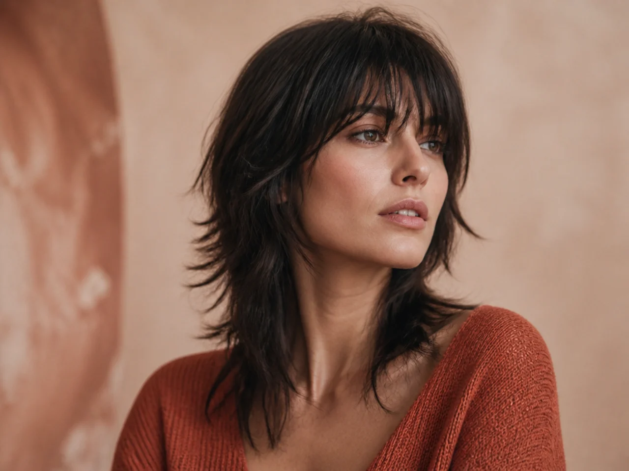 A fine haired shag with only a few long soft layers and a full perimeter