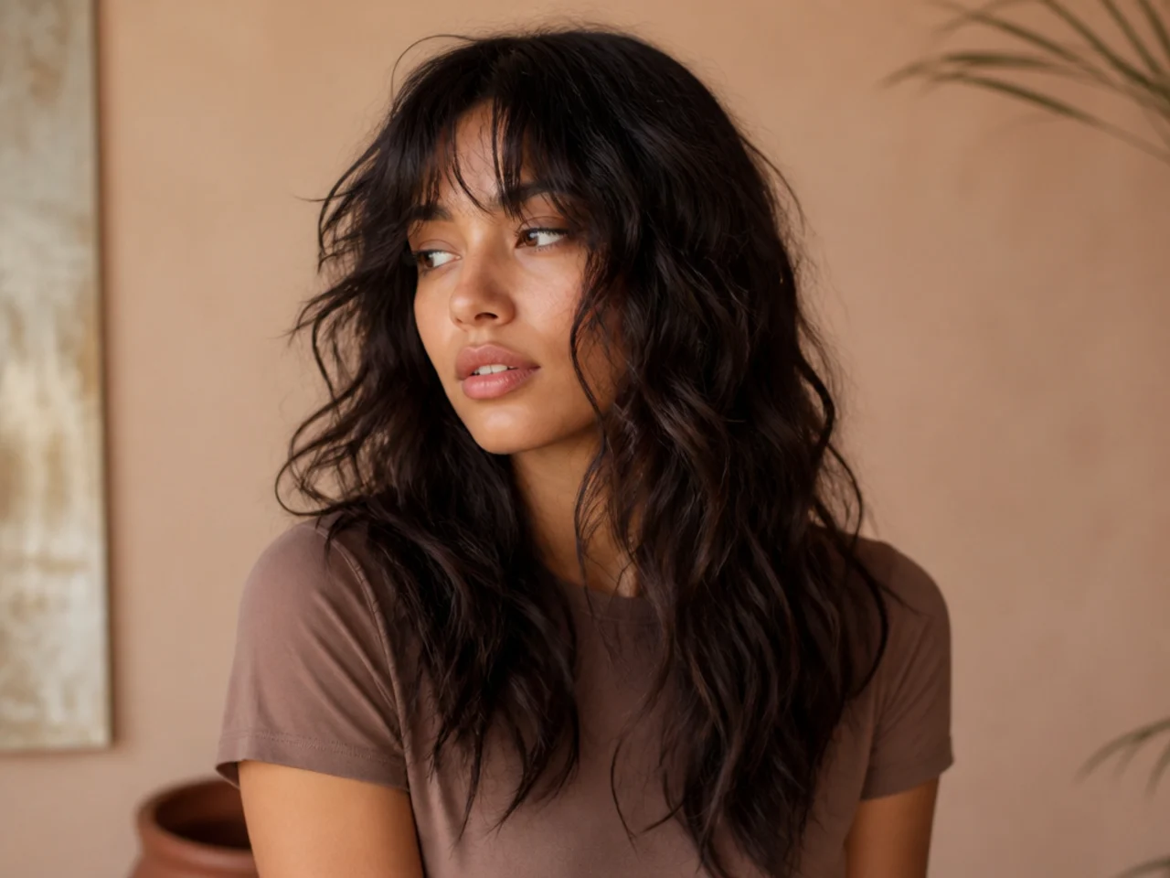 An air dried shag with natural texture and undefined separated ends