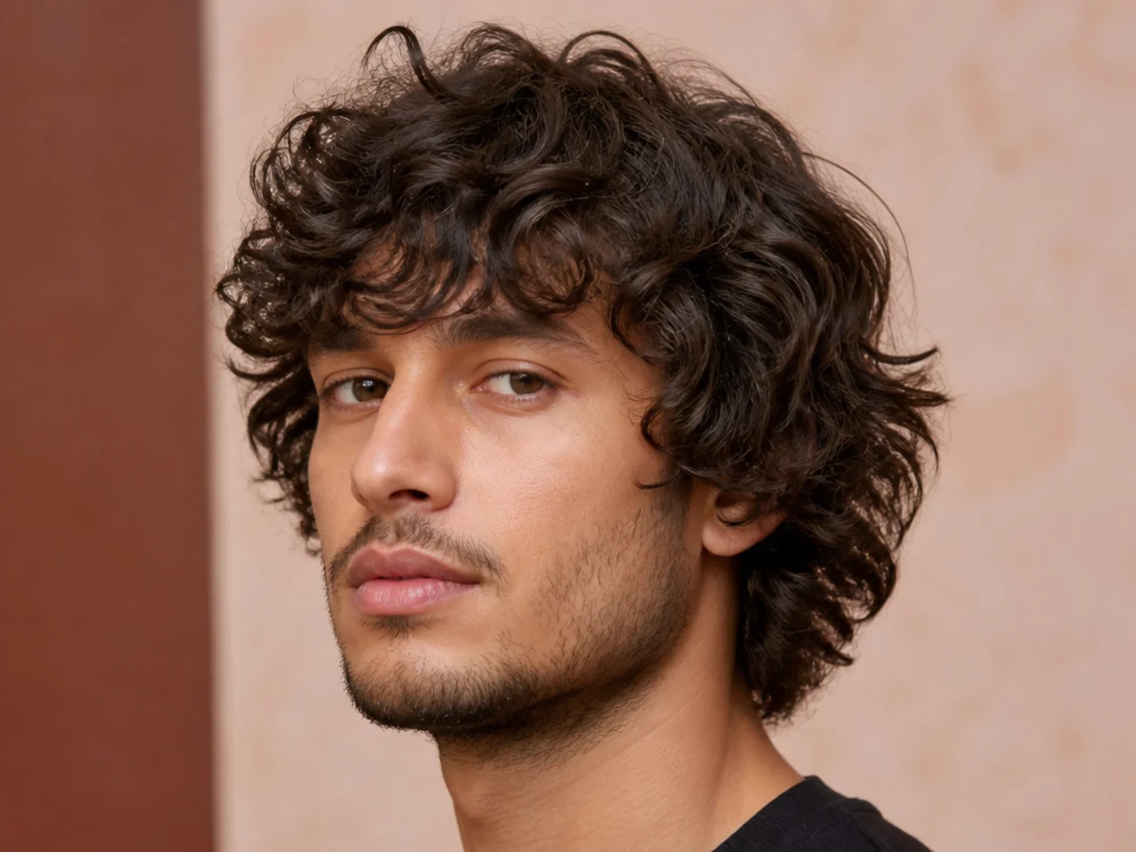 Medium Curly Shag with Bangs