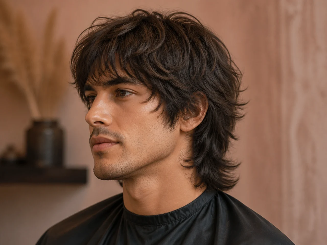 Feathered shaggy wolf cut with softly tapered layer edges and airy face-framing pieces
