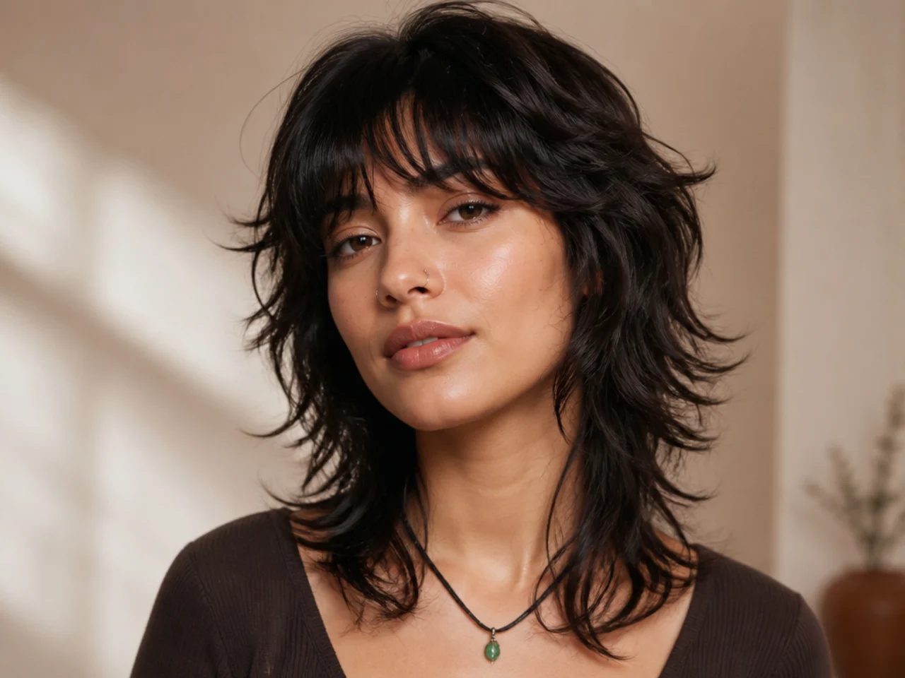 Shaggy wolf cut with wispy ends