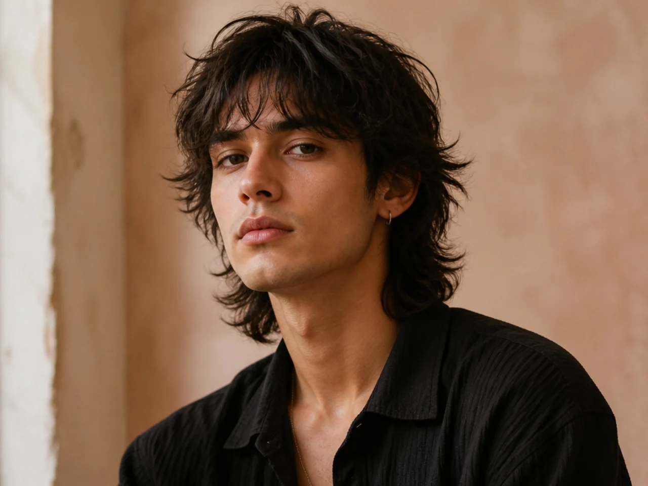 Men's shaggy wolf cut