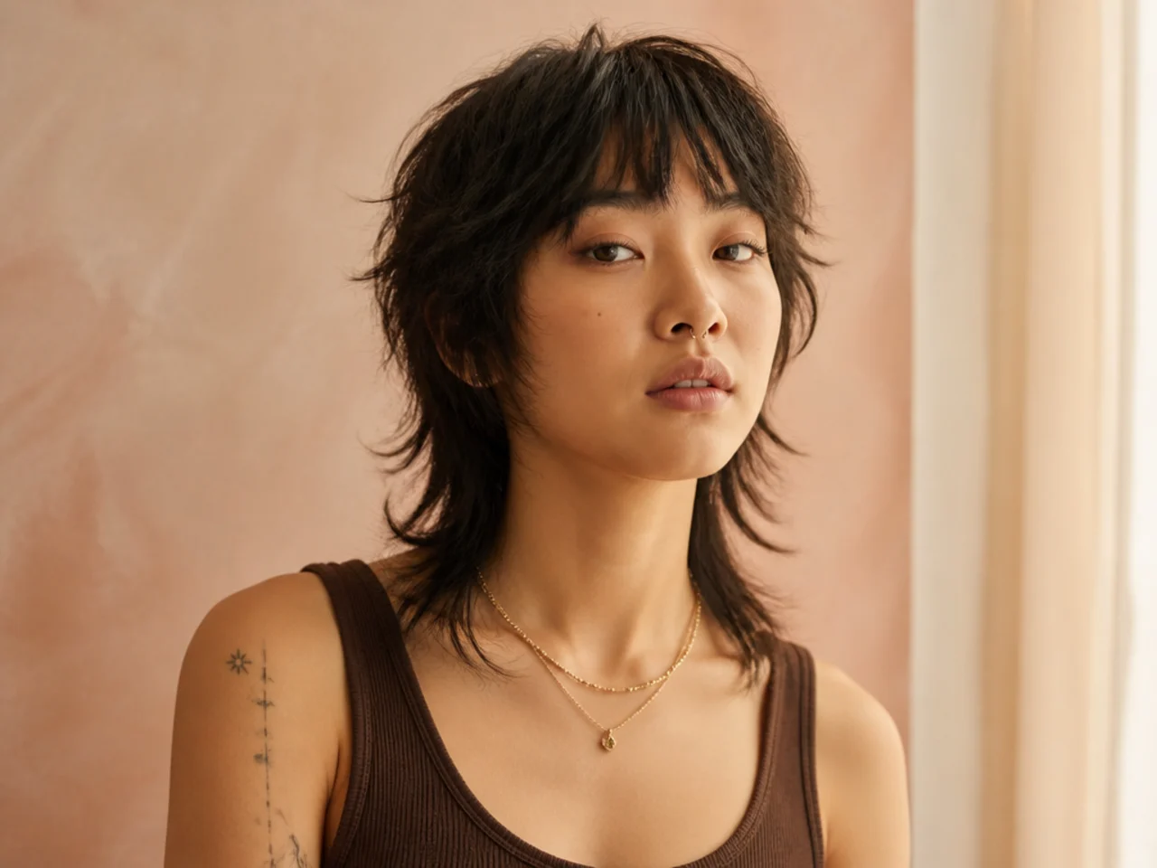 Shaggy wolf cut on fine hair