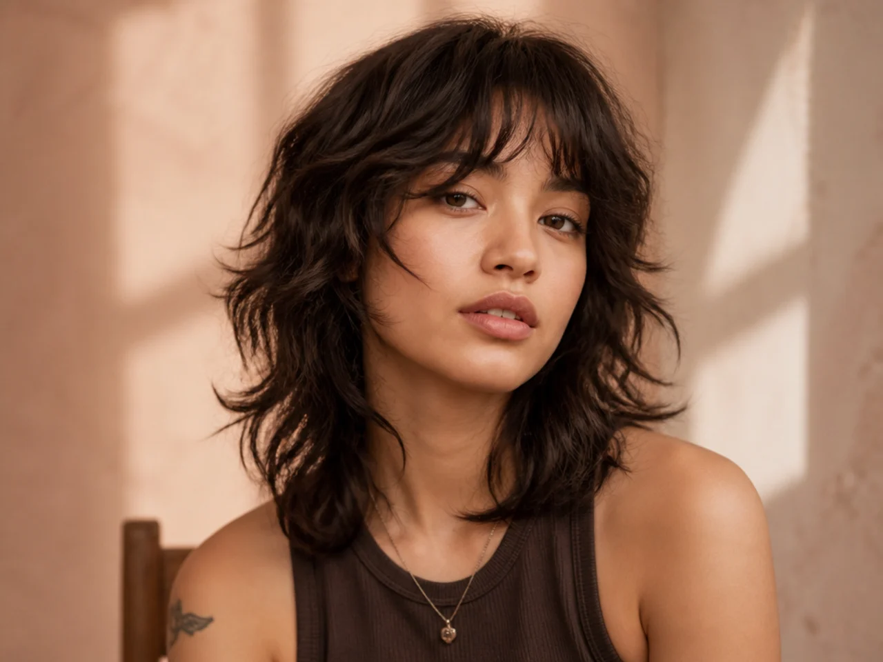 Wavy shaggy wolf cut