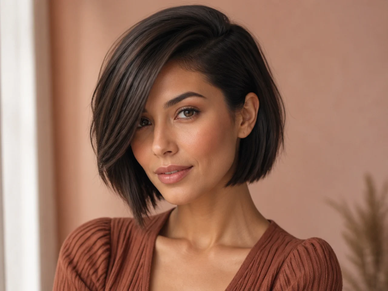 6. Deep Side-Part Bob