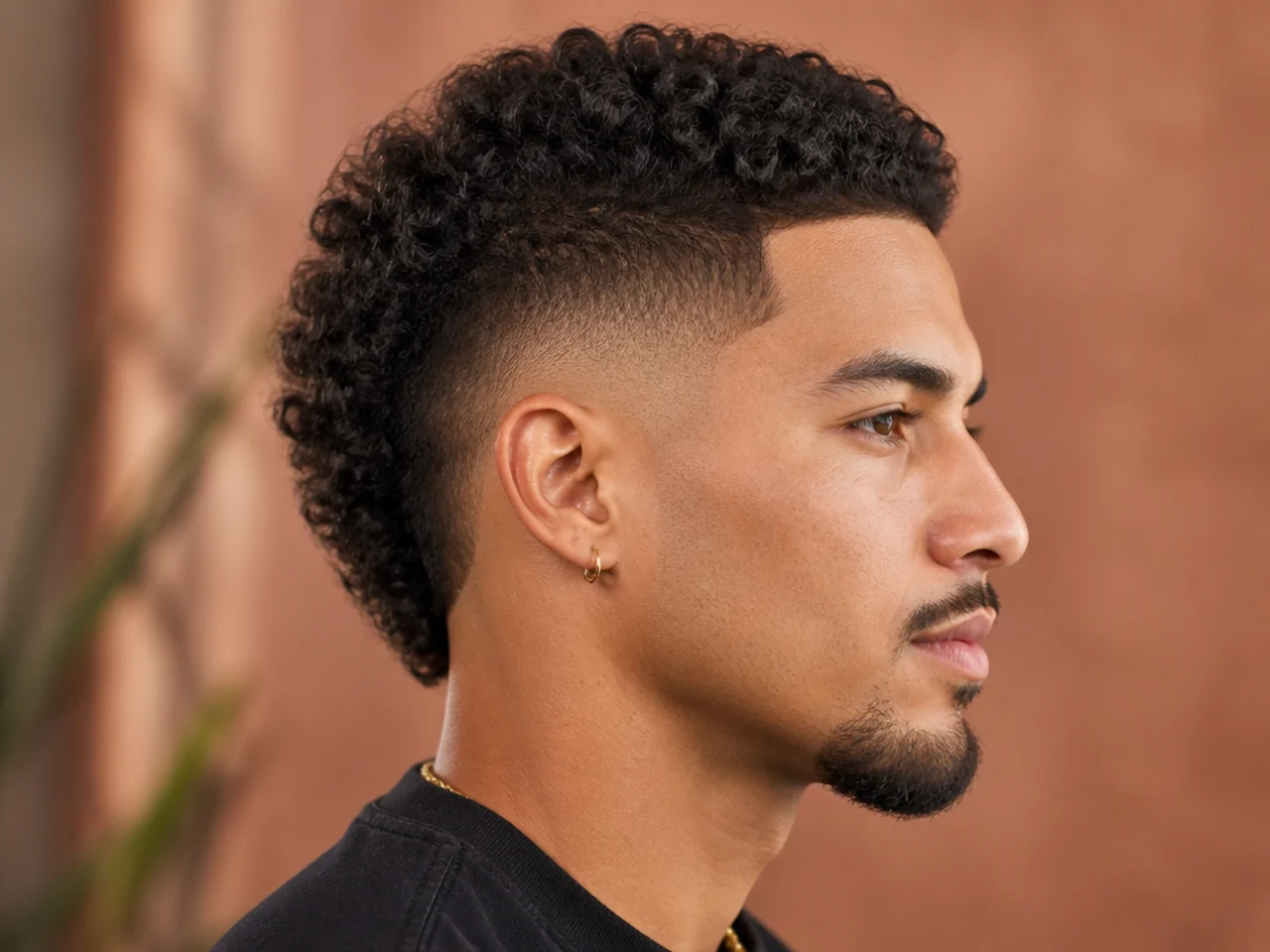 High short burst fade with a cropped top