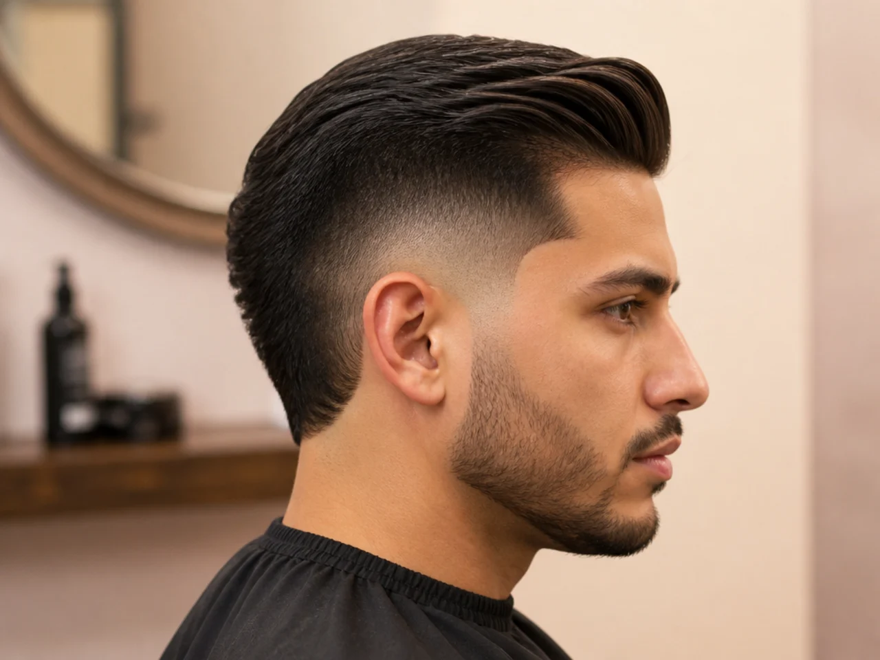 Short burst fade with a short comb over
