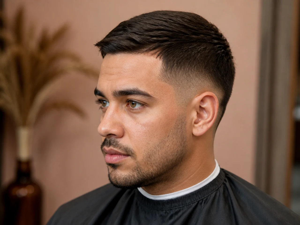 Short burst fade with a longer Ivy League top