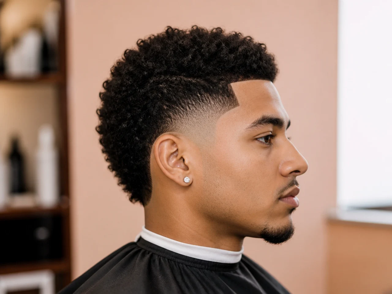 Short burst fade with a sharp line-up at the hairline