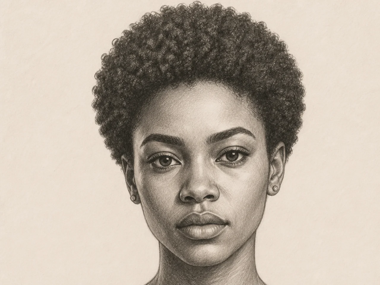 A short afro drawn as a form