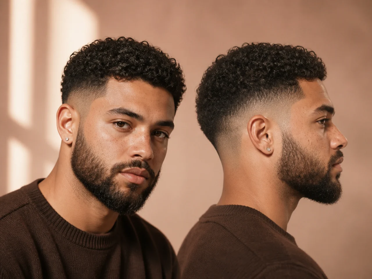 A man with short curly hair and a beard