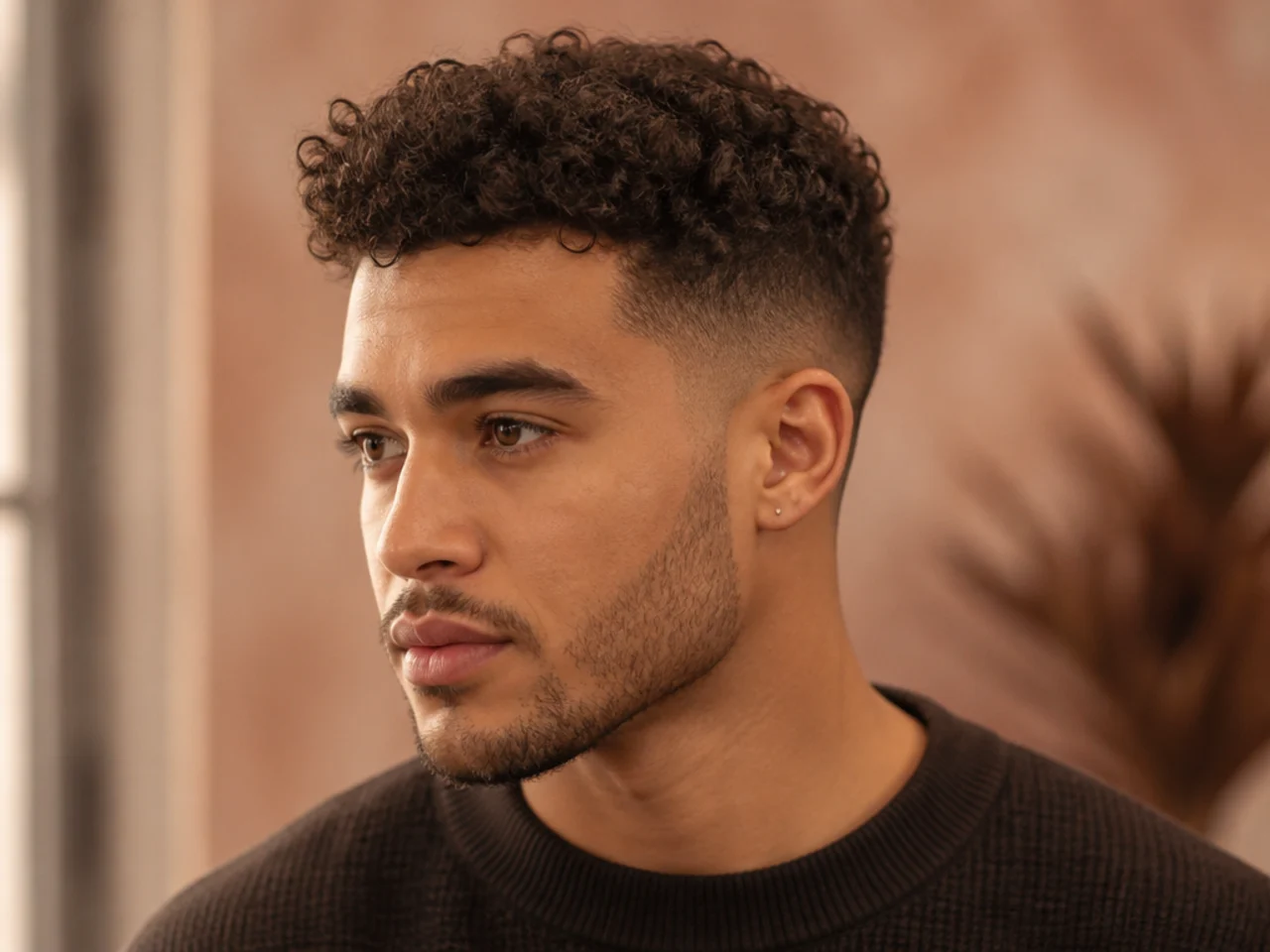 A man with a short curly quiff
