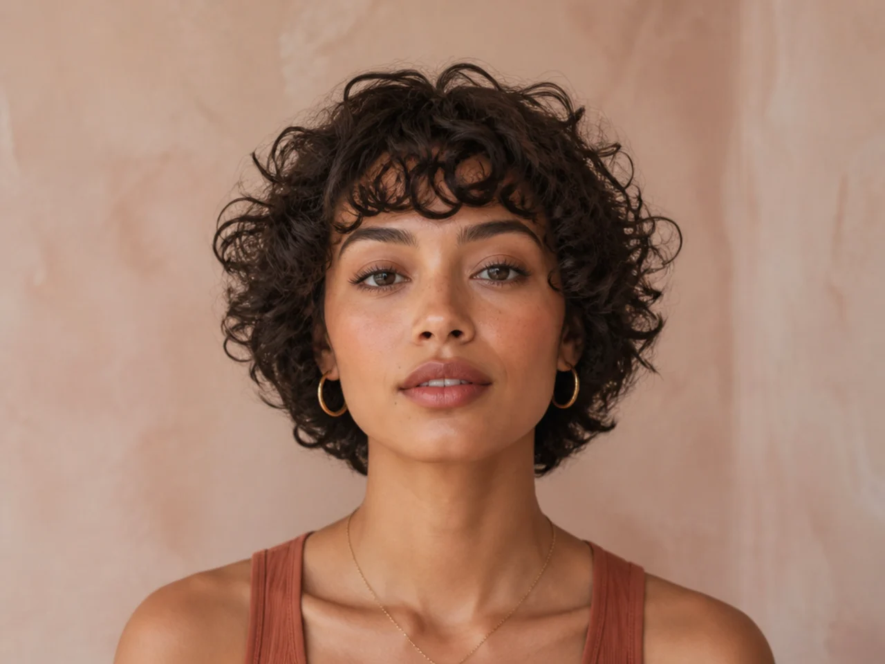 A short curly fringe