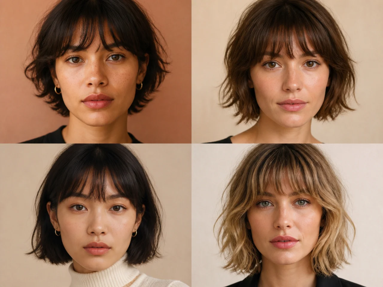 A short fringe grown to brow length
