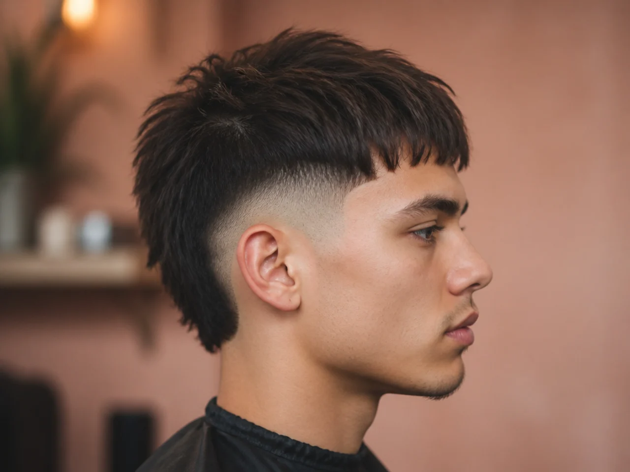 A disconnected short fringe with longer hair behind