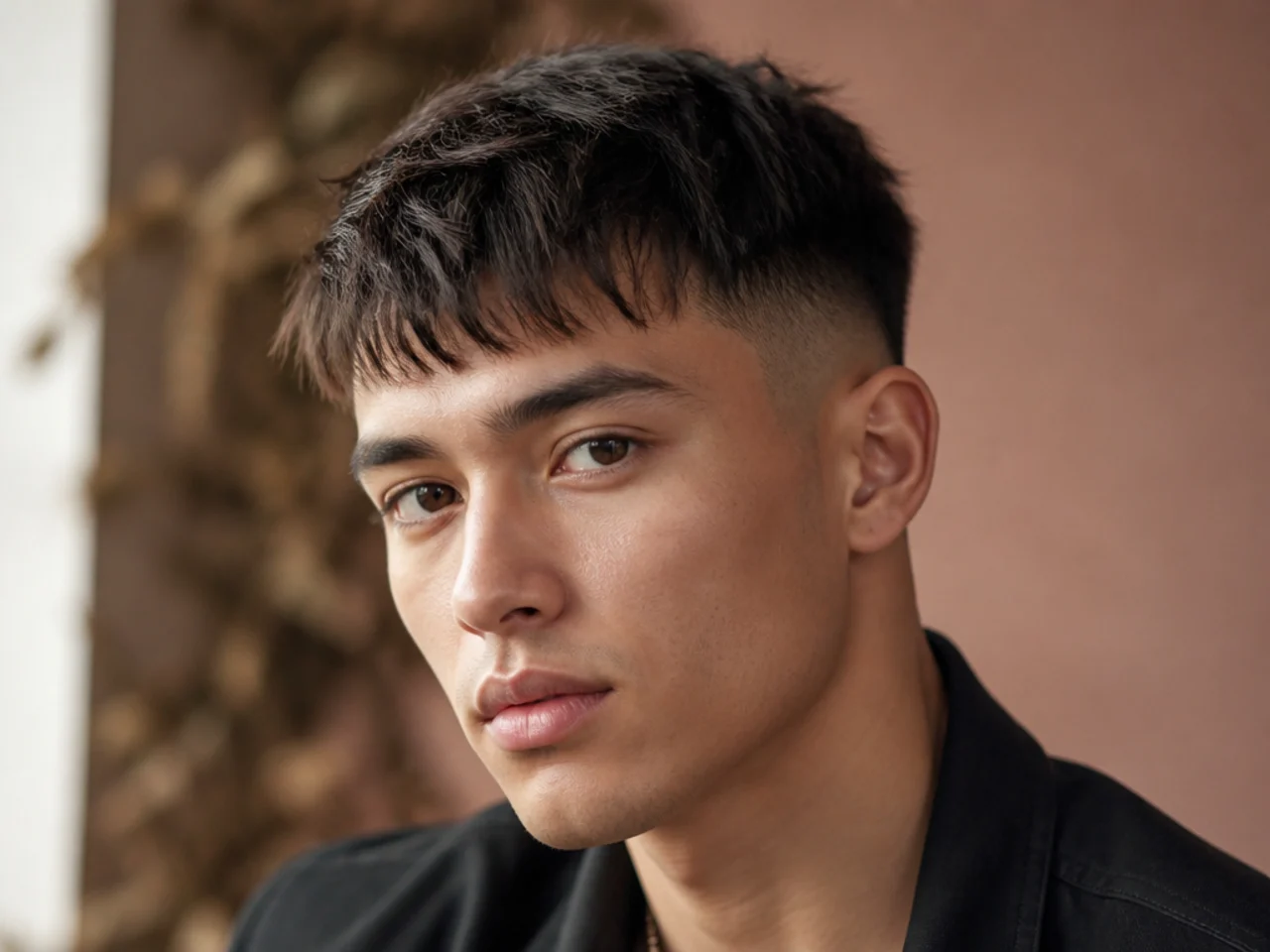 A choppy short fringe with uneven ends