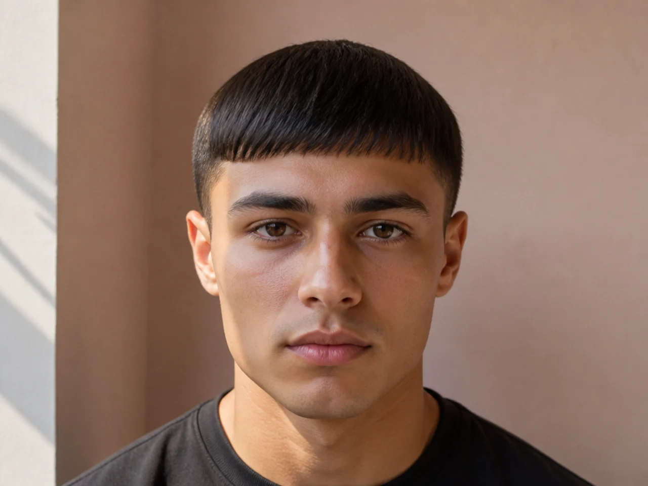 A short fringe combed flat losing its texture