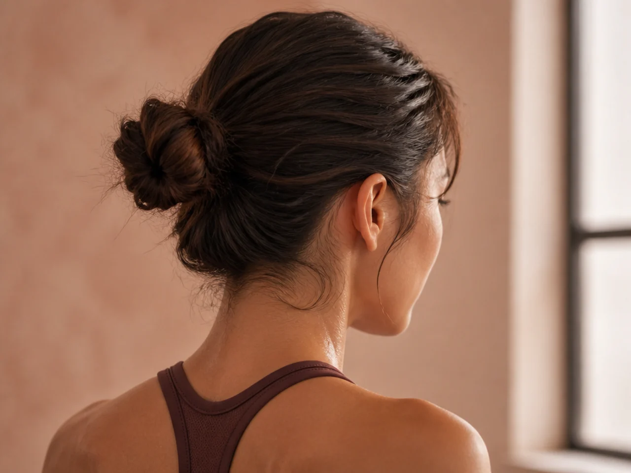 A secure short bun for exercise