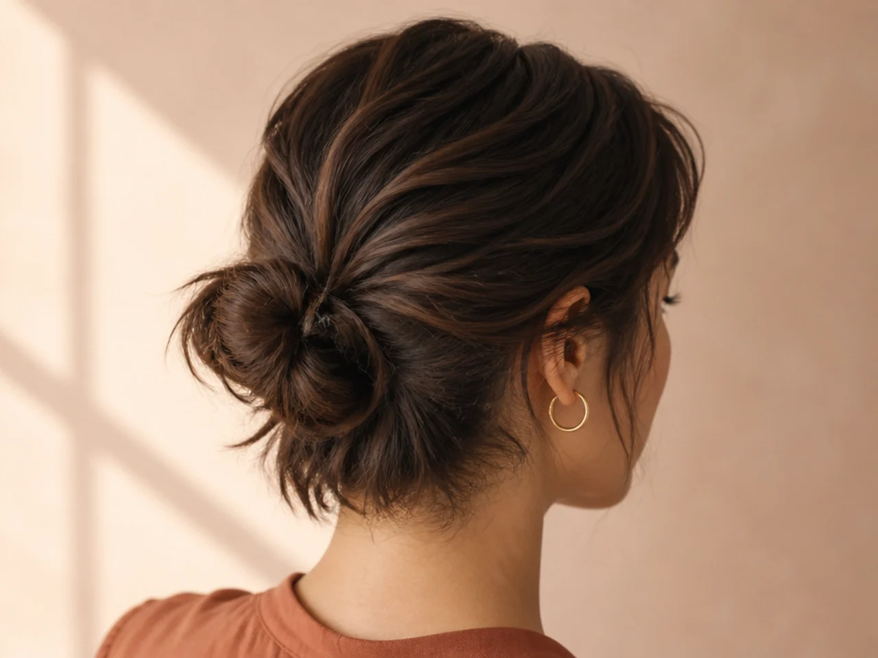 A short section pinned rather than tied
