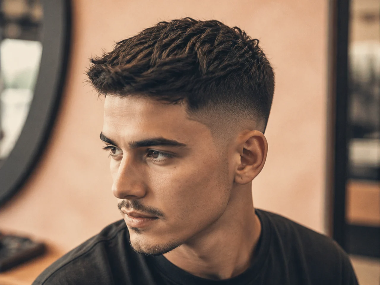 A filtered screenshot of a short haircut