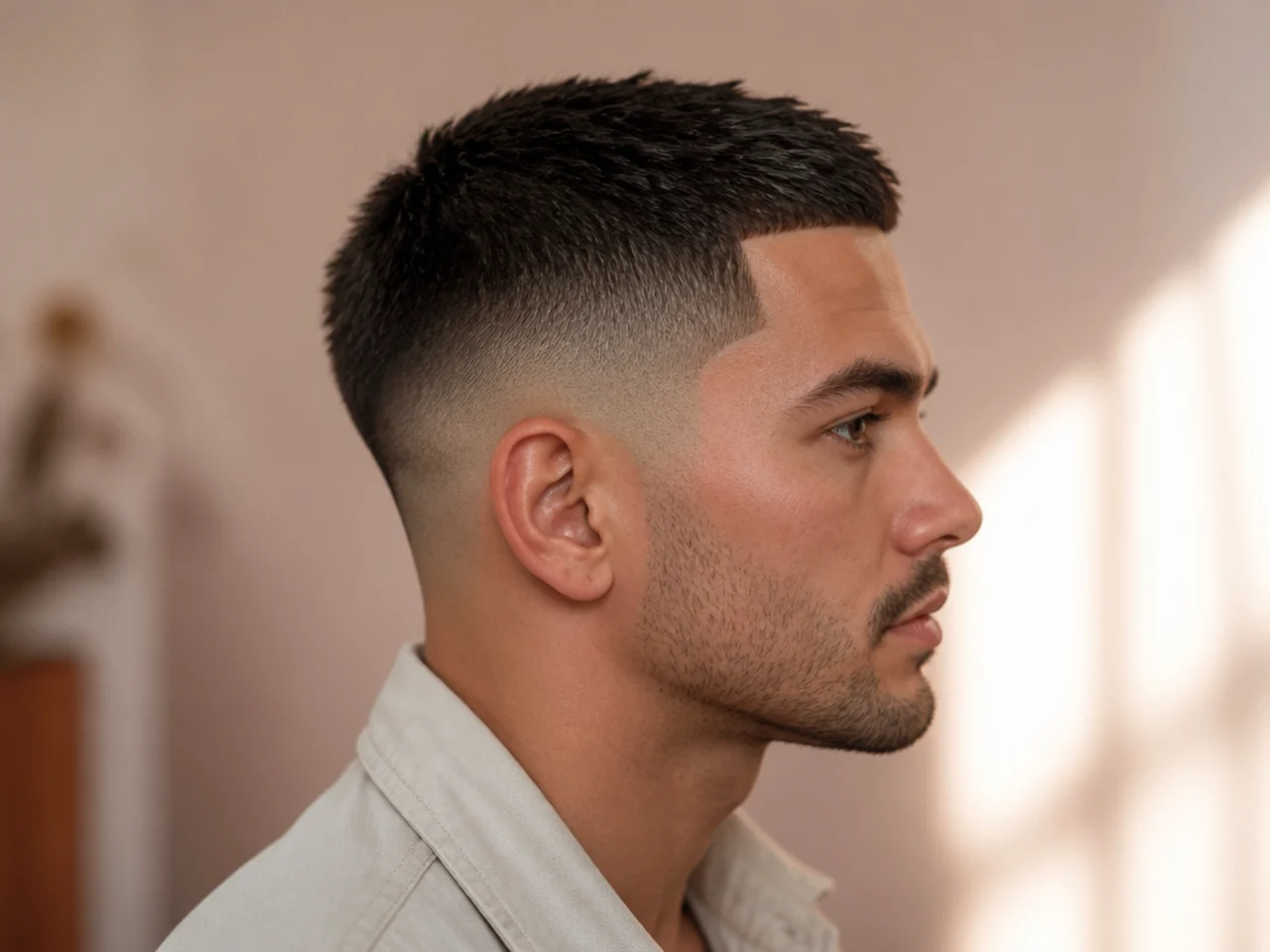 A very clean hairline on a short haircut