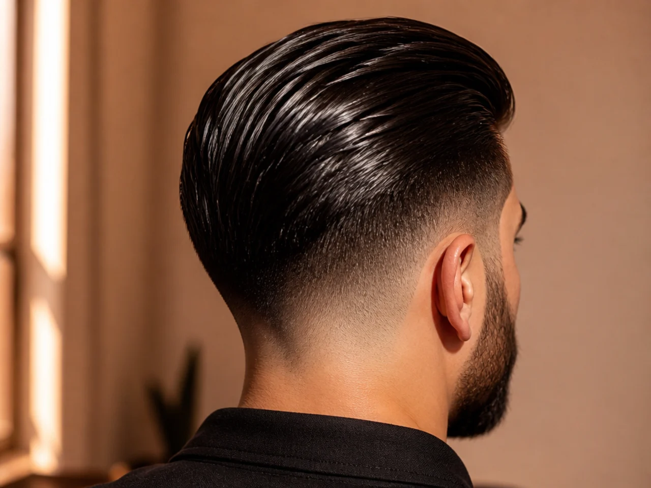 An oil-based pomade giving a high shine finish