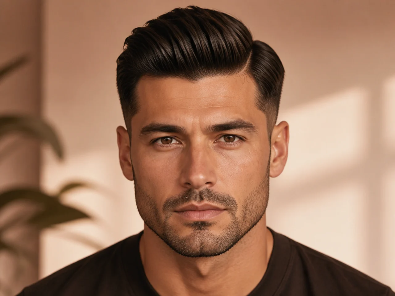 Styling paste worked through the top of a short haircut