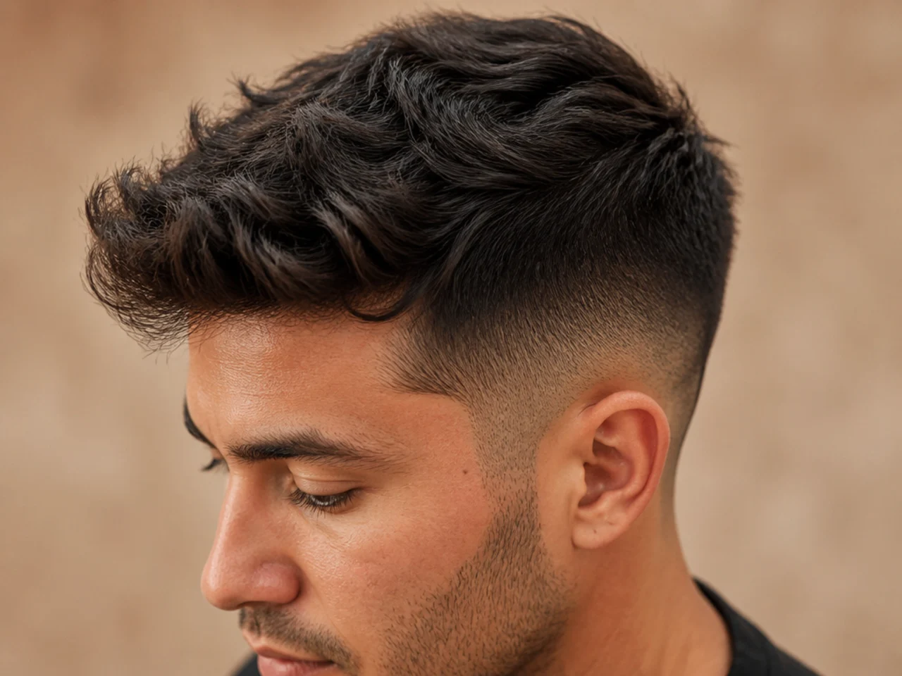 Thick hair thinned from mid-length to the tips