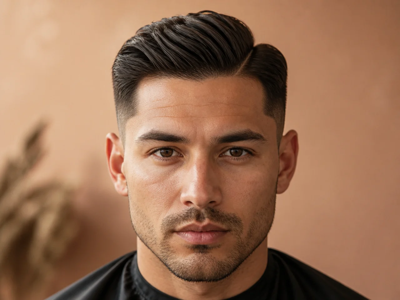 A taper on thick hair removing volume gradually