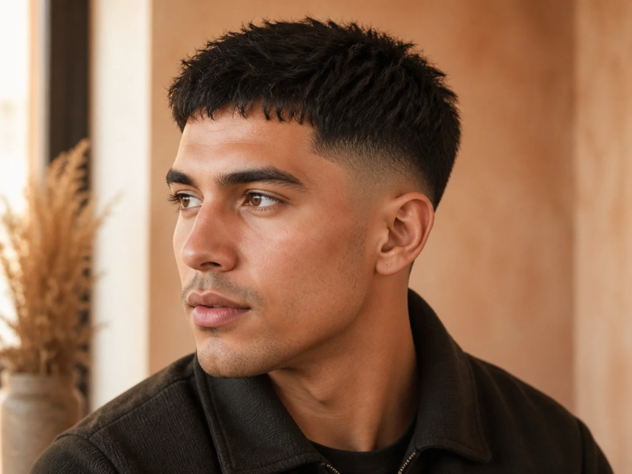 The occipital area of thick hair flattened from underneath