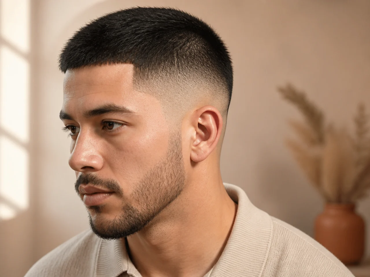 A skin fade one week after cutting