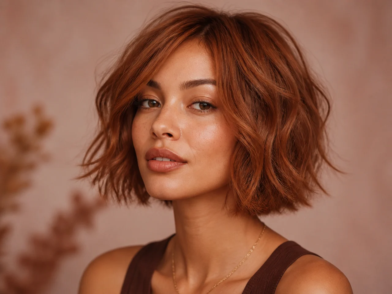 Copper-Toned Textured Bob