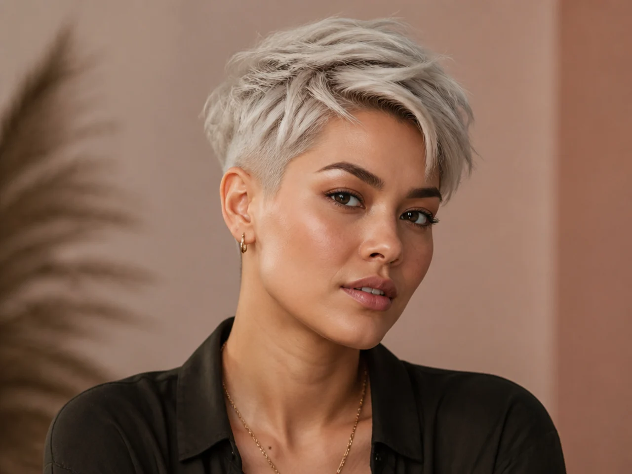 Undercut Pixie with Platinum Tones