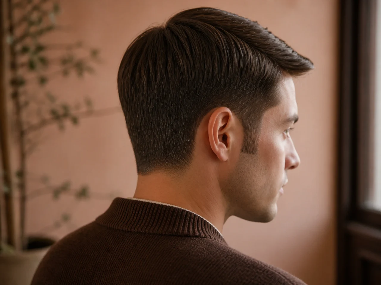 A short ivy league with longer sideburns