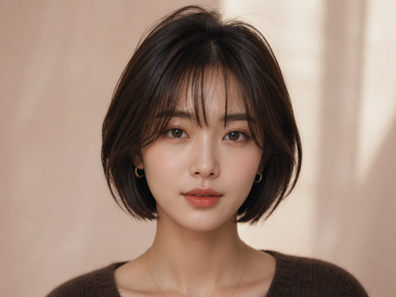 A Korean bob with crown volume