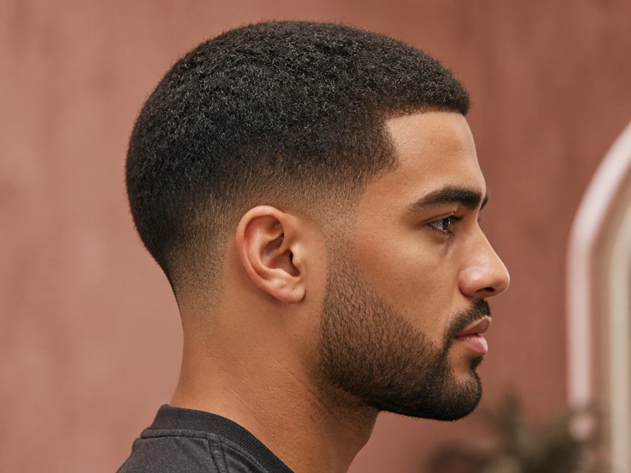 Burr cut with #3 length on top and low fade sides