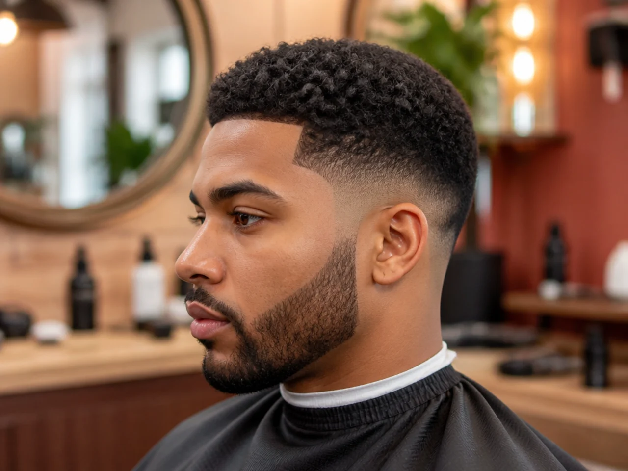 Matte paste, comb, and over-ear trimmers laid out for maintaining a short low fade