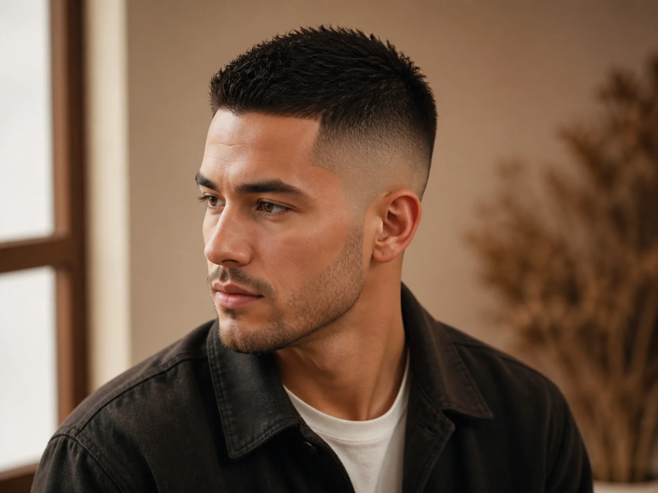 A short cut with a skin fade