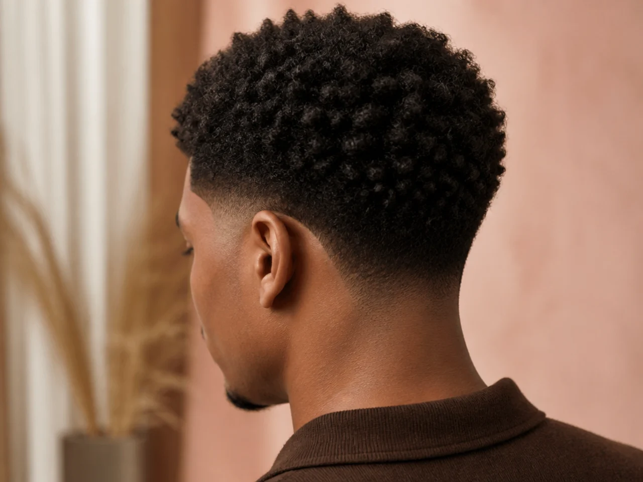 A short afro with a taper