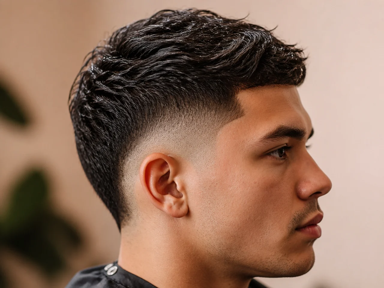 A short cut with a burst fade