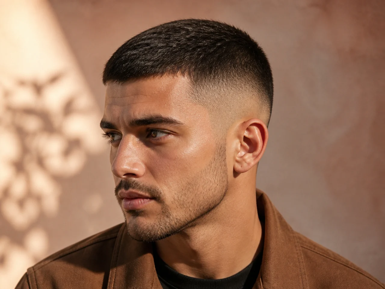 A graduated crew cut