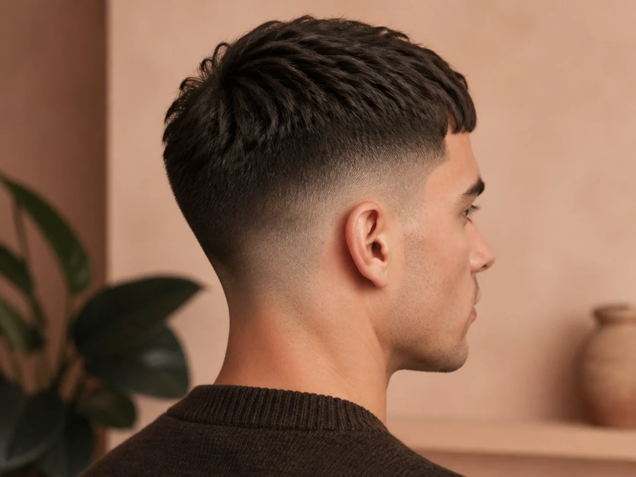 A French crop haircut