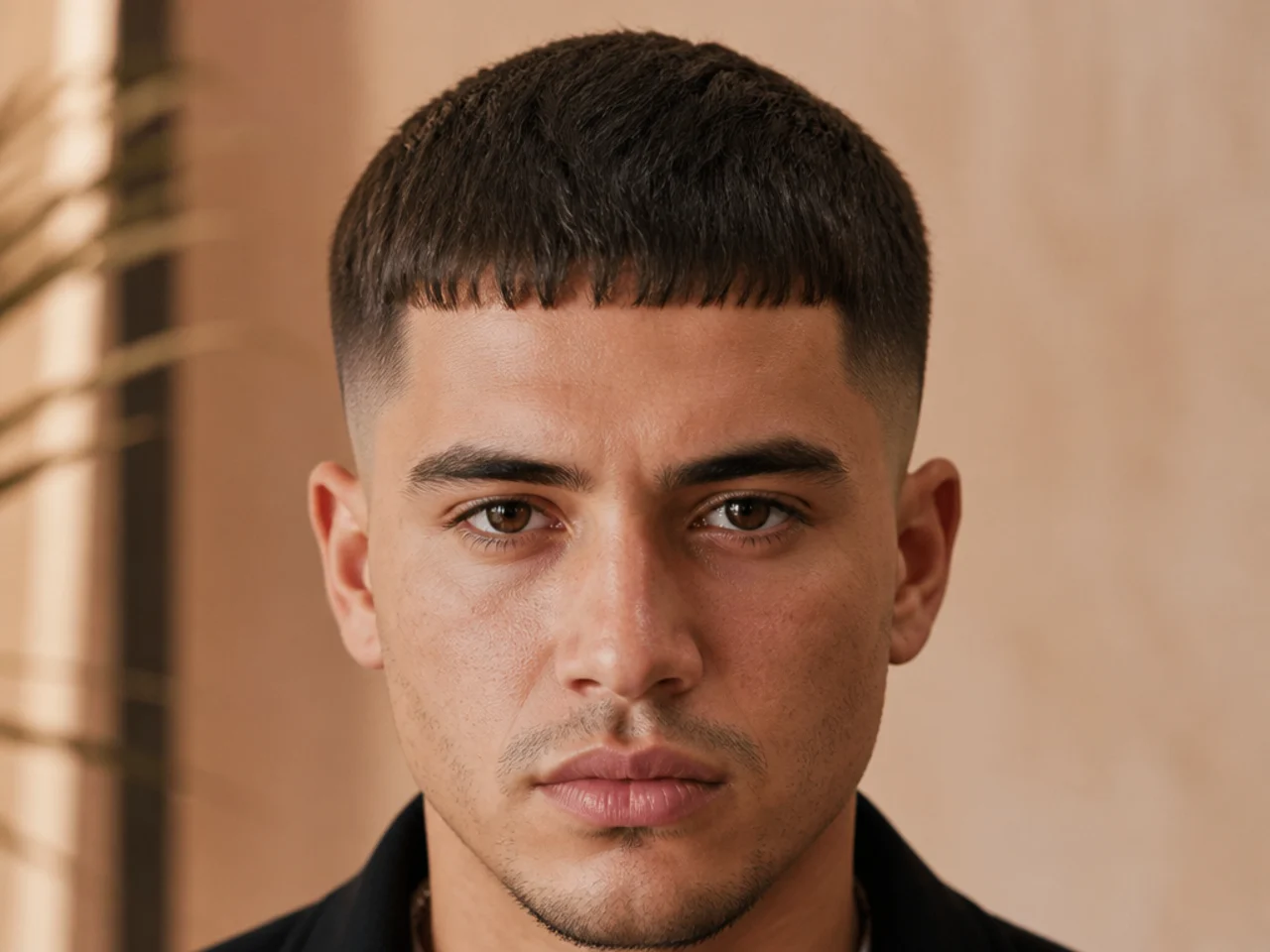 A flat forward Caesar cut