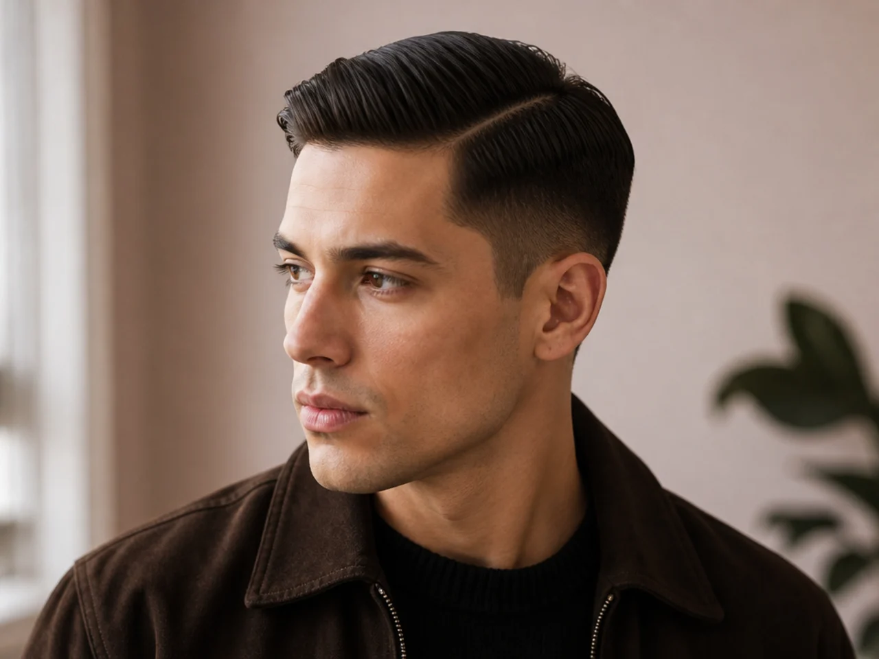 A short side part haircut