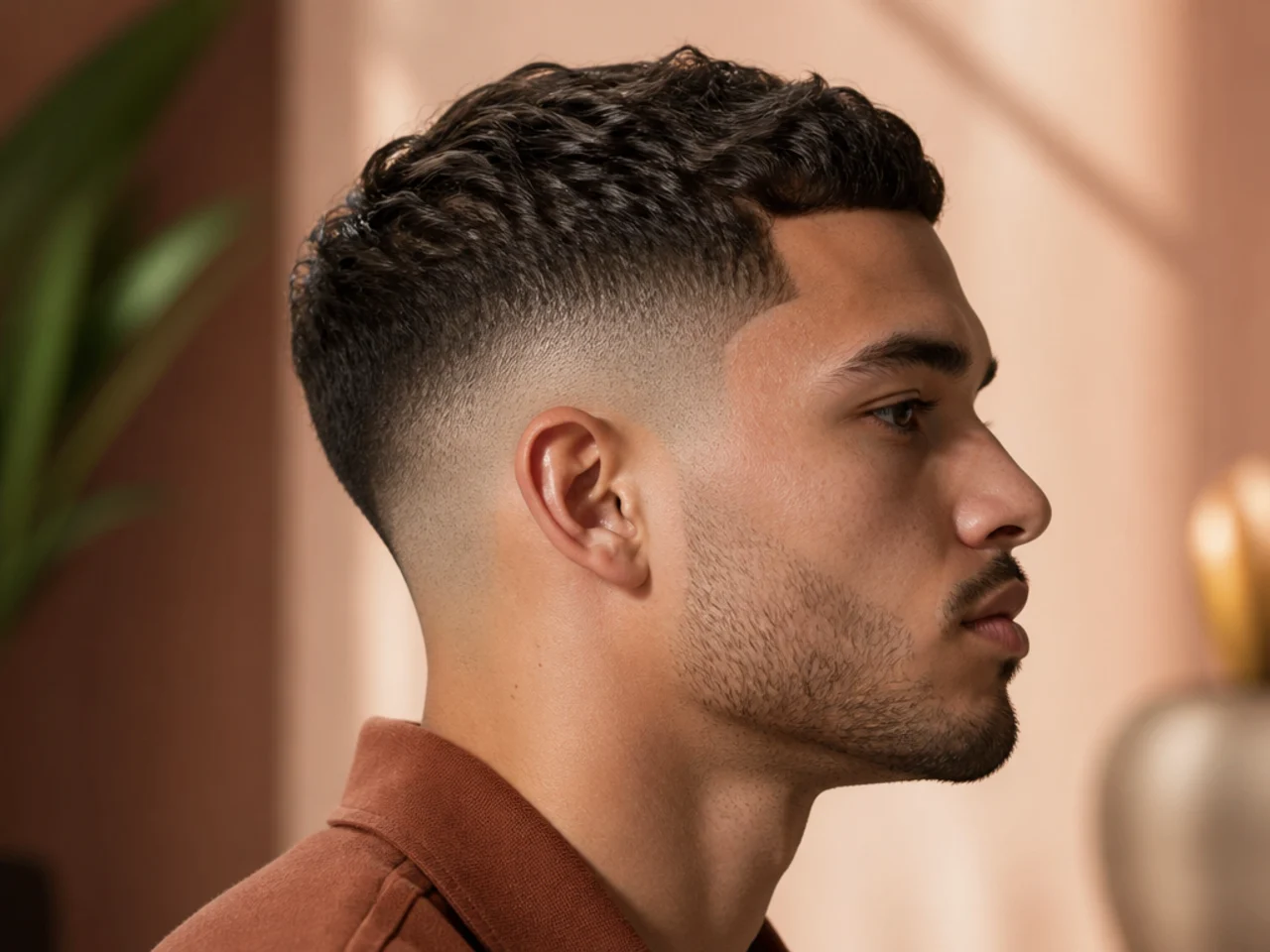 A short mid taper fade