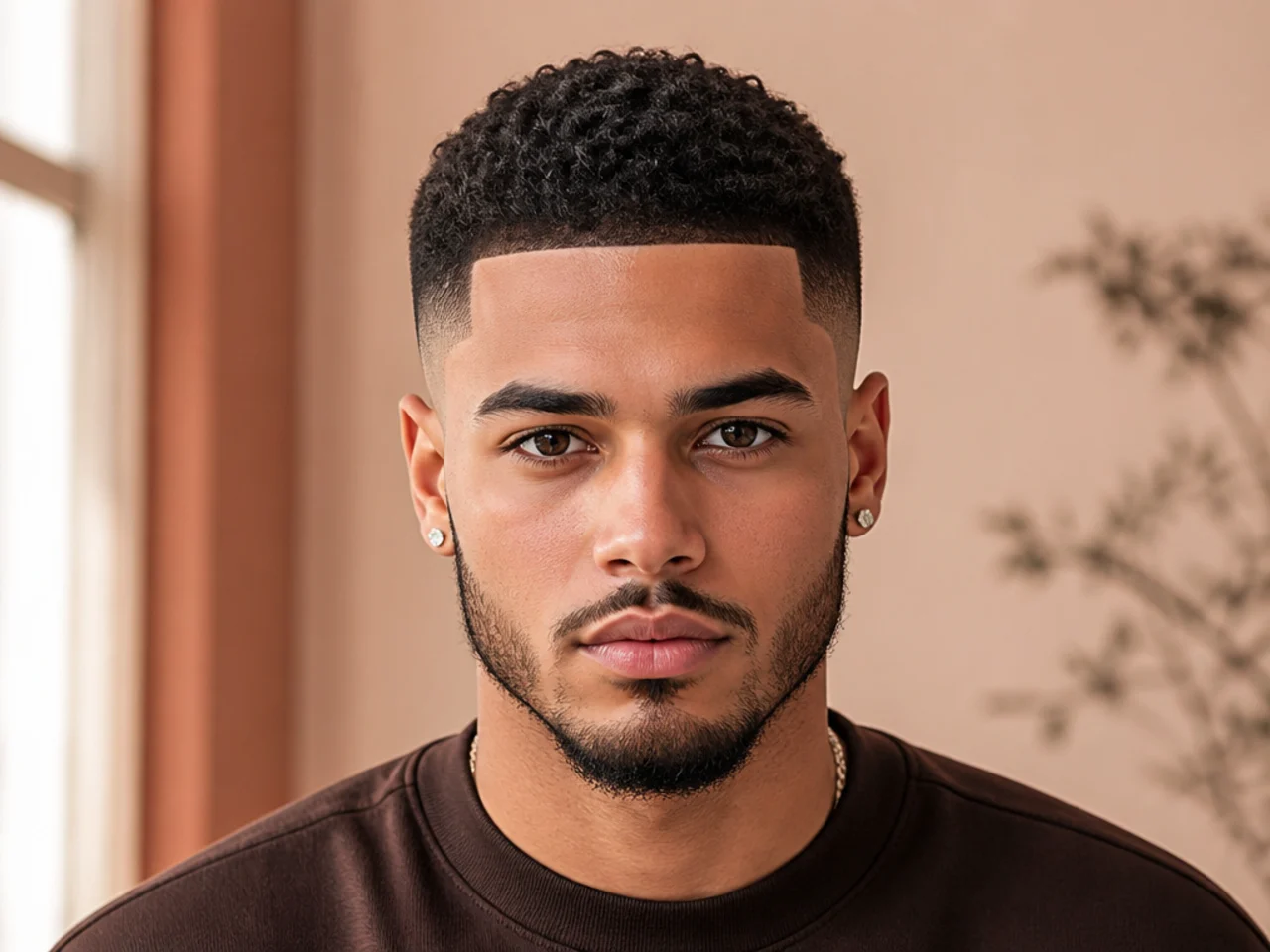 A short mid fade with a line-up