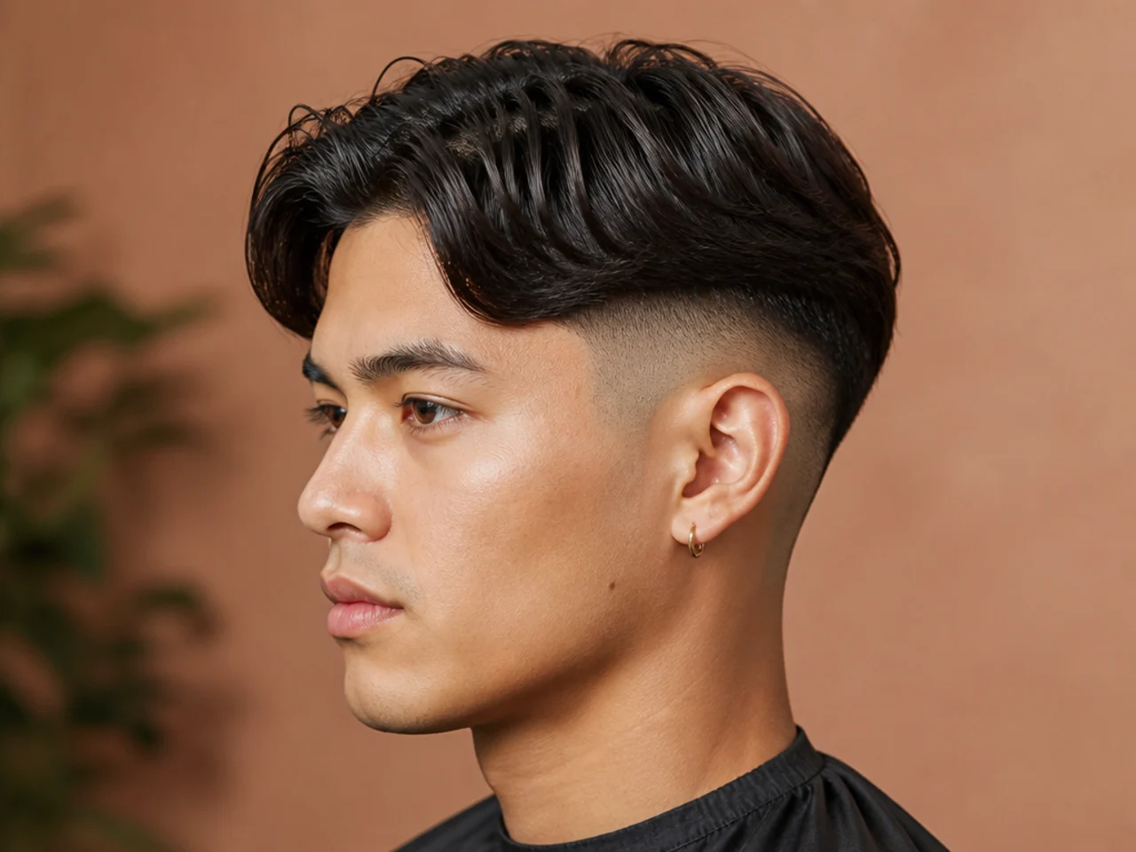Short middle part paired with a high fade jumping in above the temple